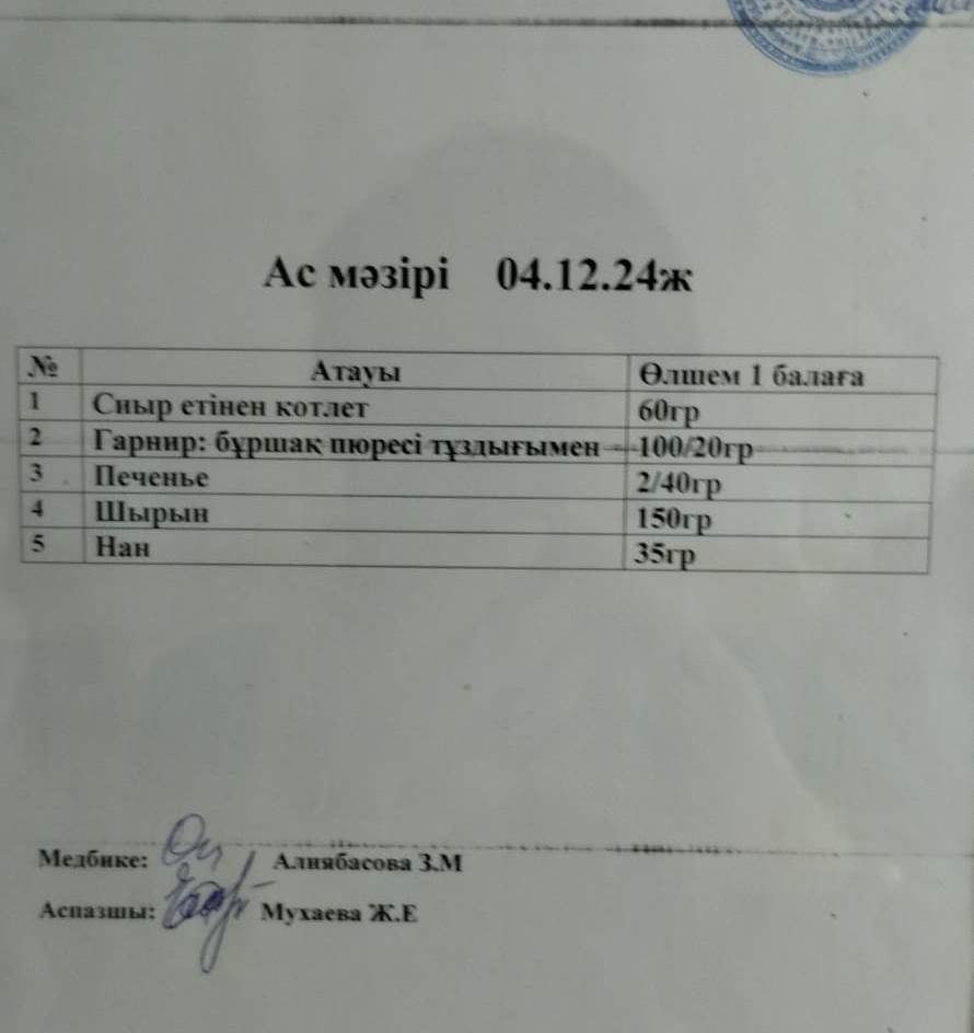 "Ас мәзірі"