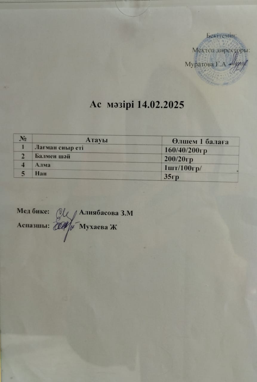 Ас мәзірі