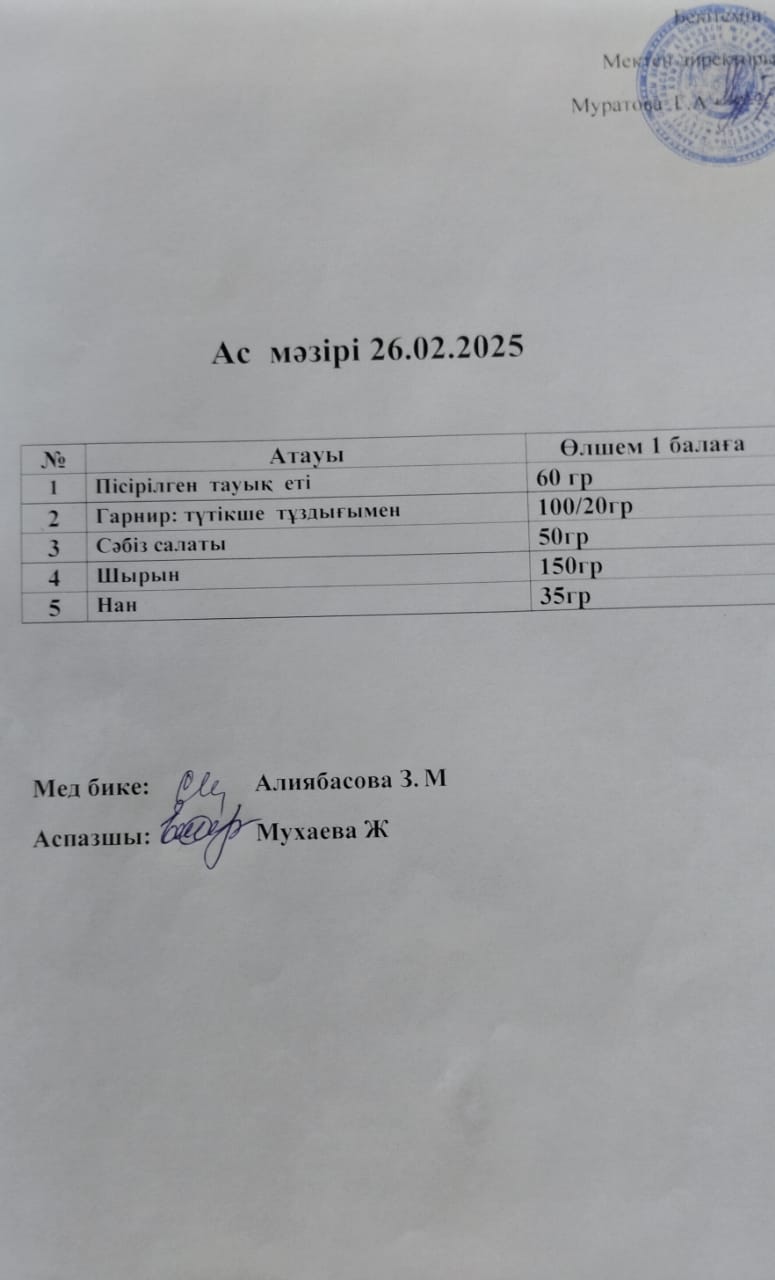 Ас мәзірі