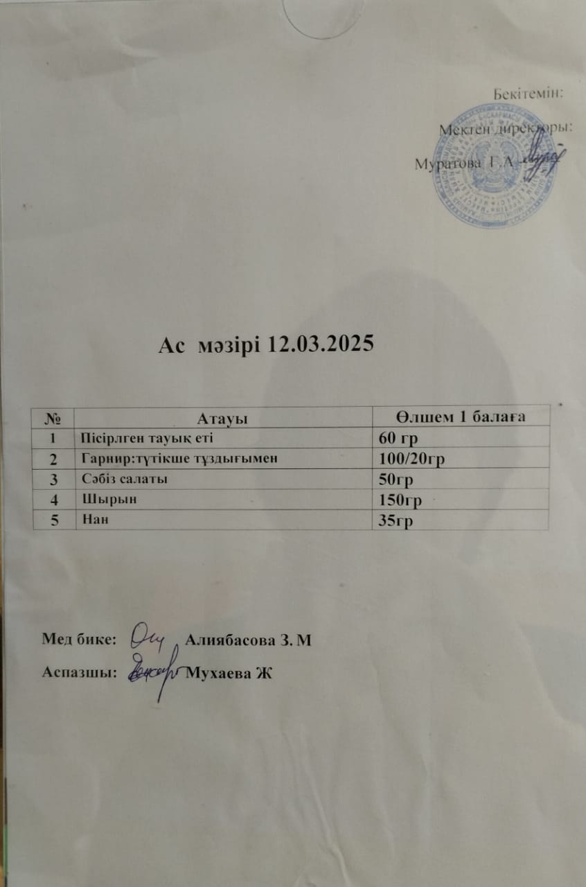 Ас мәзірі