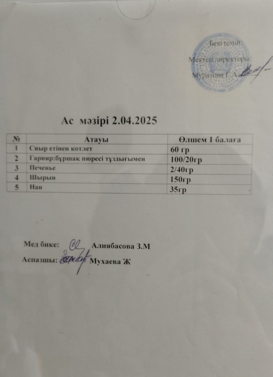 Ас мәзірі