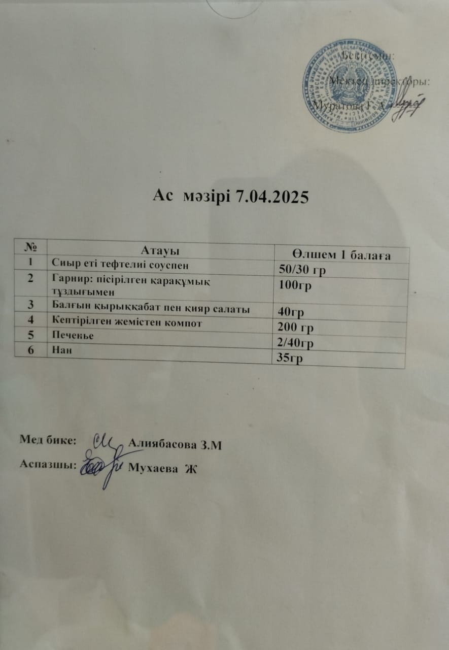 Ас мәзірі