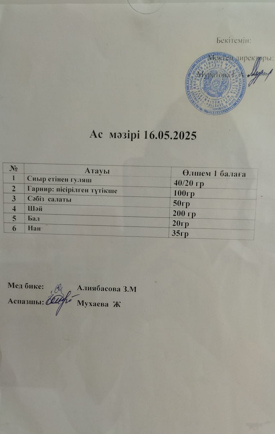 Ас мәзірі