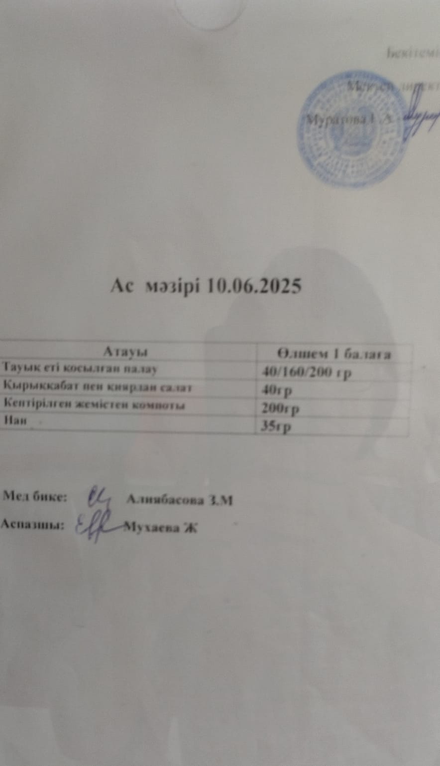 Ас мәзірі