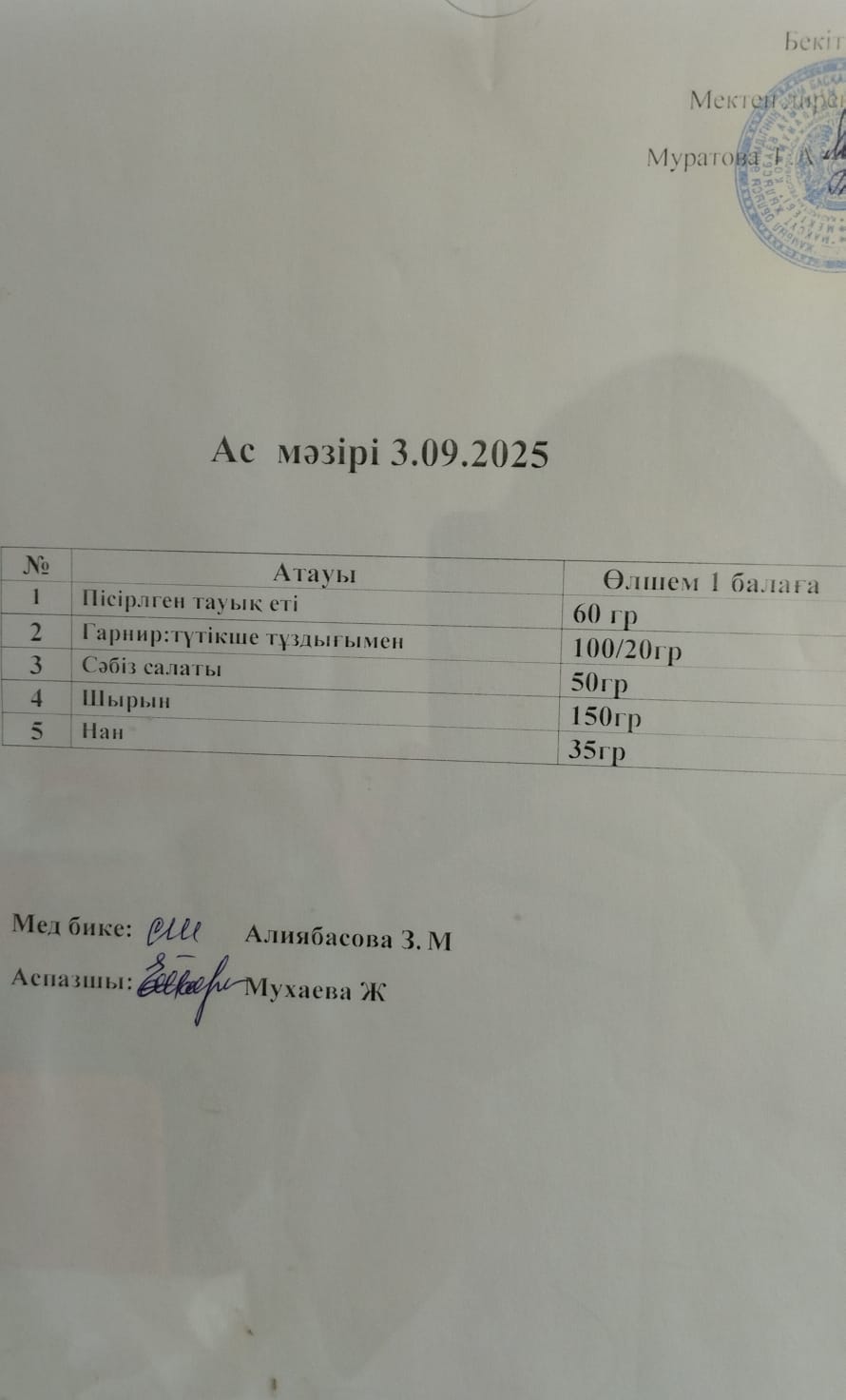 Ас мәзірі