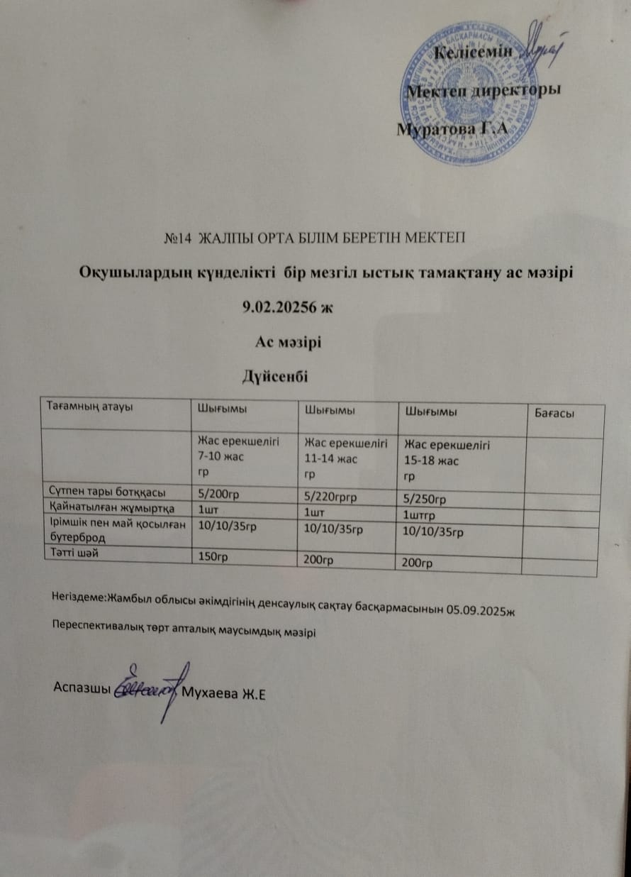 Ас мәзірі