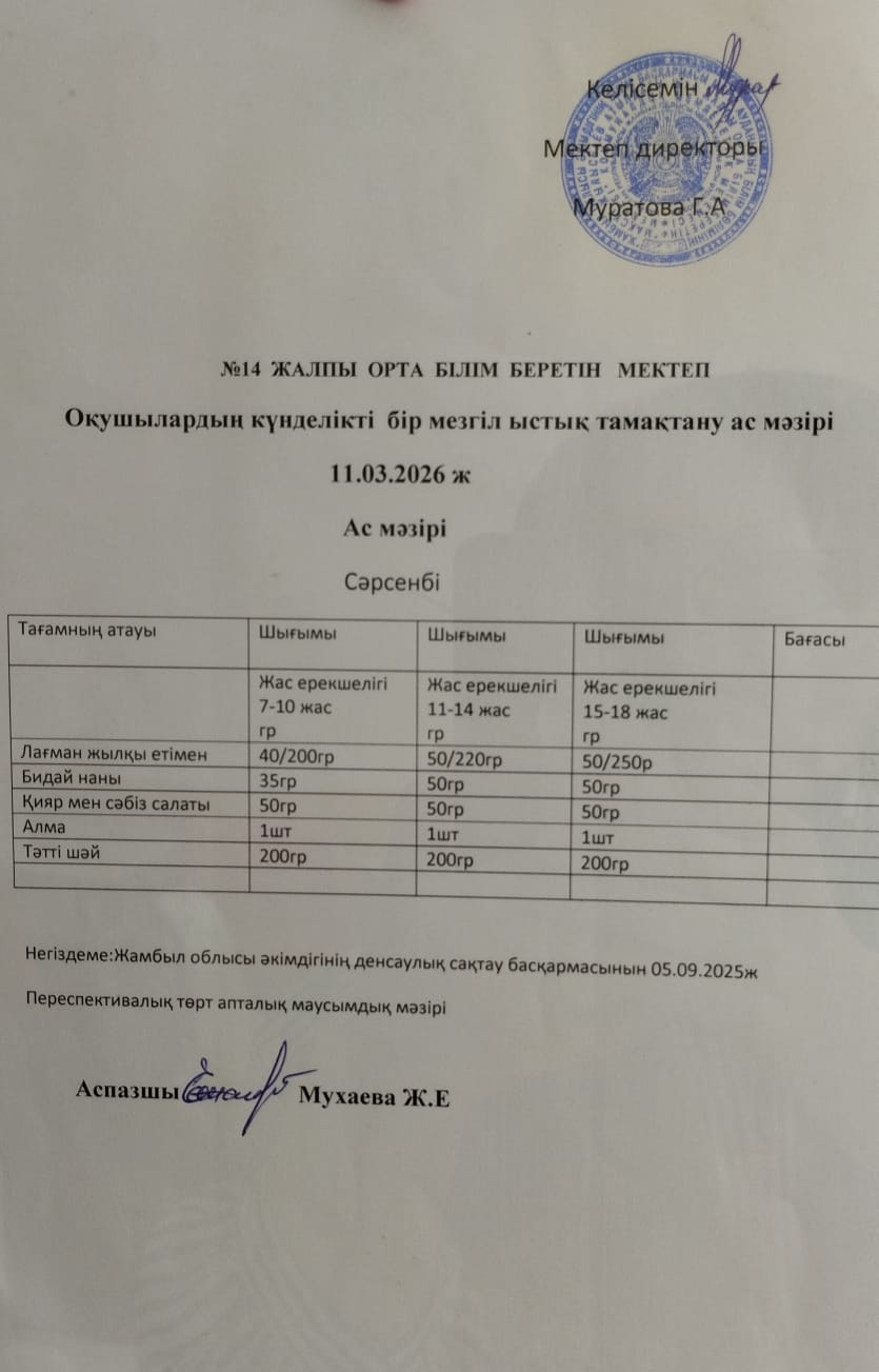 Ас мәзірі