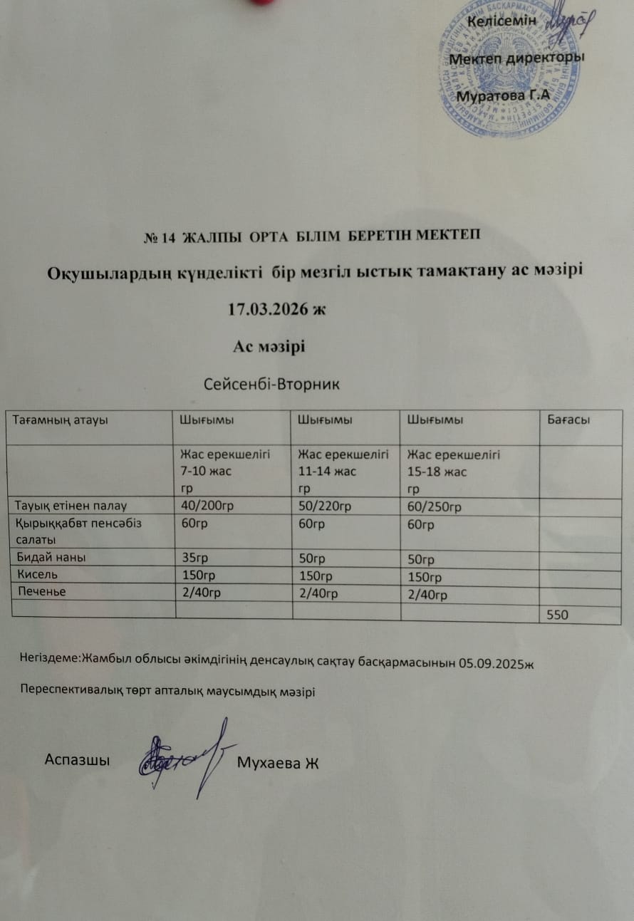 Ас мәзірі