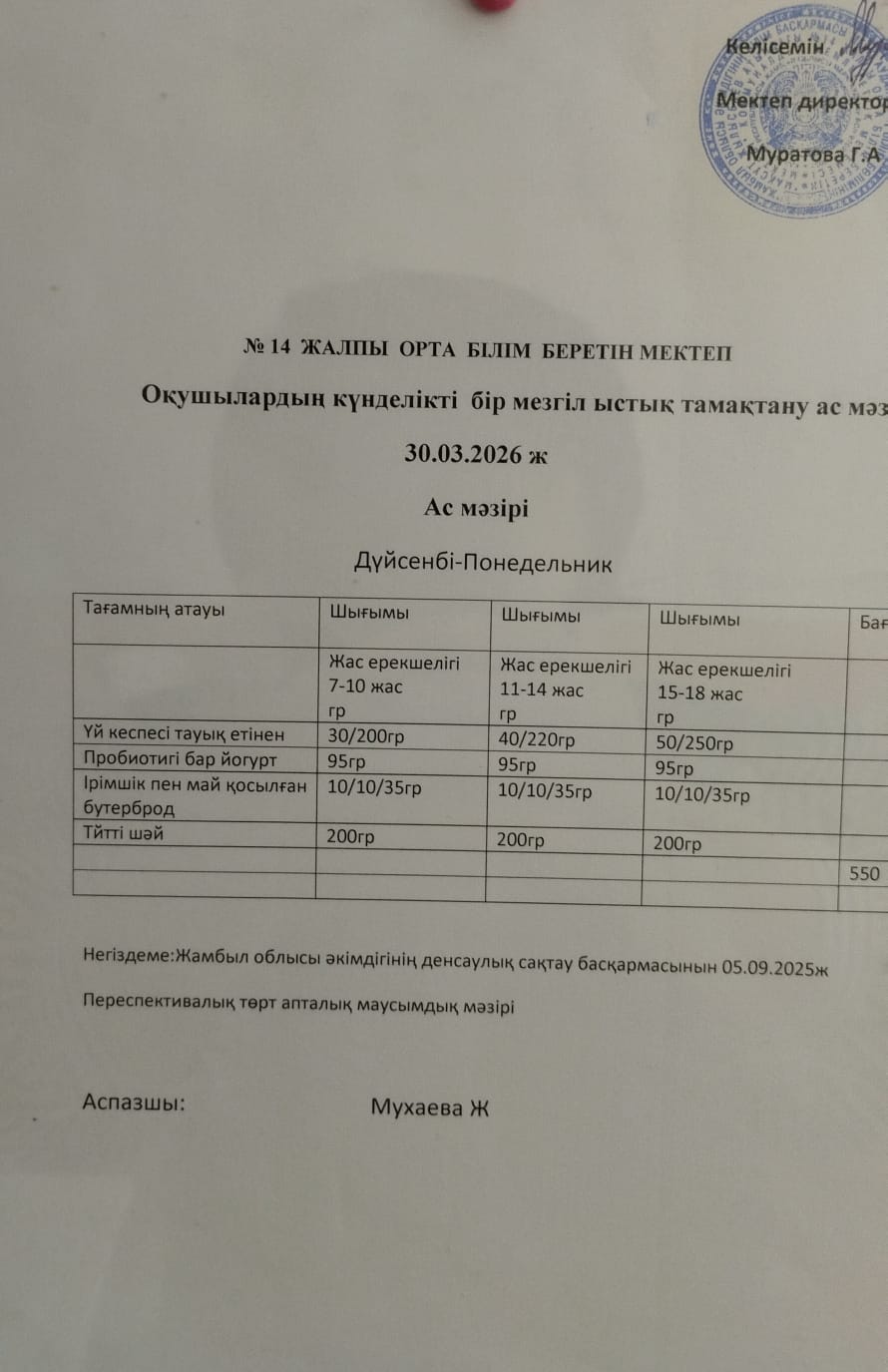 Ас мәзірі